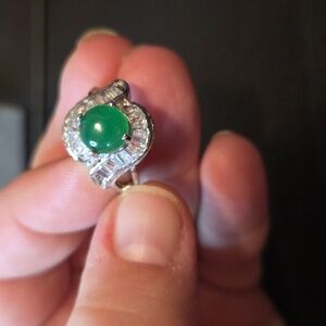 Green stone ring